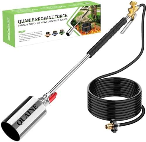 Propane Torch Weed Burner Kit,High Output 2,800,000 BTU with Self Igniter and Turbo-Blast Trigger,Heavy Duty Blow Torch with 10FT Hose,Flamethrower for Weeding,Roofing,Melting Snow,Road Paint Removing
