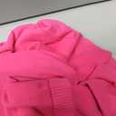 SUUKSESS Women Long Sleeve Ribbed Jumpsuit Zip up Front Workout Bodycon Romper (Large, Hot Pink)