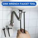 2Pcs Multifunctional Sink Wrench Faucet Too,7-in-1 Basin Faucet Wrench Set with FourJaw Hex&7 Size,Installation Plumbing Tool for Tight Spaces Under Sink,Plumbing Wrench for Kitchen&Bathroom Home