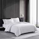 Vera Wang - Queen Comforter Set, Luxury Cotton Bedding with Matching Shams, Medium Weight & Ideal for All Seasons (Waffle Pique Queen, White)