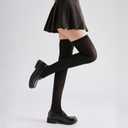 6 x Over Knee Thigh High Stockings Stretchy Long Stockings for Women Daily Wear Halloween Cosplay (Black)