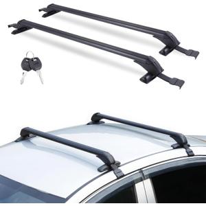 Universal 43" Roof Rack Cross Bars w/Locks, 165 lbs Capacity Heavy Duty Aluminum Car Roof Rack for Bare Roof, Adjustable Versatile Fit Cargo Bars for Kayaks Surfboards Bikes Baskets Tools