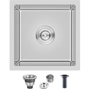 MESIDA 15 Inch Single Bowl Kitchen Sink SUS304 Undermount Stainless Steel Kitchen Sink (15 x 15 x 8 Inch)