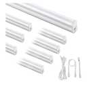 (8 Pack) Upgraded 4FT T5 LED Integrated Fixture, 6500K,20W,2300LM(Super Bright White) Linkable LED Shop Light,Garage Ceiling and Cabinet Light,Strip Light,Corded Electric with ON/Off Switch