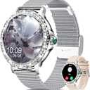 Smart Watches for Women, 1.3HD Fitness Tracker with Blood Pressure/Heart Rate Monitor, Bluetooth 5.2 Make Calls Smart Watch for Android/iOS Phones, IP68 Waterproof Fitness Watch for Women