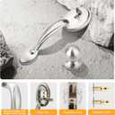 Probrico Brushed Nickel Front Door Handle Set, No Locking, Antique Exterior Door Handle with Interior Door Knob,1Pack
