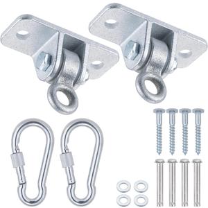 Heavy Duty Swing Hangers with Locking Snap Hooks, Swing Hardwares for Porch, Patio, Playground, Indoor and Outdoor, 2400 lb Capacity, Screws and Bolts Included, 2 Pack