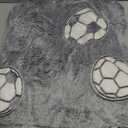 Wajade Soccer Gifts Toys for Boys Girls - Glow in The Dark Soccer Blanket Birthday Christmas Decor for Kids Age 3 4 5 6 7 8 9 10 11 12 Years Old Teens Child Toddler Throw Light Grey 60"x80"