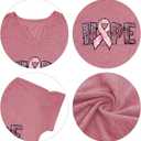 Breast Cancer Shirts for Women Pink Cancer Awareness Tee Shirt Breast Survivor Tee