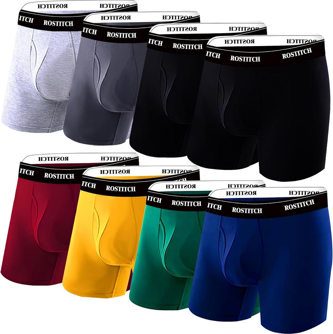 Men's Boxer Briefs, Soft and Breathable Upgrade cotton men‘s underwear with Fly, Super elasticity mens underwear (XL)