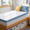 PERLECARE 3 Inch Firm Mattress Topper Twin XL Size, Cooling Gel-Infused & Bamboo Charcoal Memory Foam Bed Topper for Pain Relief, High-Density Mattress Pad with Removable Cover, CertiPUR-US Certified