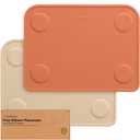 KeaBabies 2pk Silicone Placemats for Toddlers,Kids - 12x9 Non Slip Suction Baby Silicone Placemat for Restaurants,Dining Table,Travel,Easy to Clean,Food Grade/BPA-Free,Small Baby Table Mat(Terracotta)
