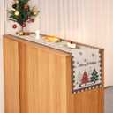 Christmas Table Runner with Classic Christmas Elements Designed, Arbitrarily Cropped Xmas Decorative Farmhouse Table Decorations for Home Party Decor 12x94 Inch (Beige2)