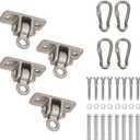 Butizone Heavy Duty Swing Hangers 304 Stainless Steel for Wooden Sets, Swing Hooks Screws Bolts with Snap Hooks for Playground, Porch, Swing Seat, Indoor Outdoor, Set of 4