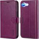 TUCCH Case Wallet for iPhone 17e & 16e, Kickstand PU Leather Magnetic Protective Flip Cover with [RFID Blocking] [4 Card Slots] [TPU Interior Case] Compatible with iPhone 17e/16e 6.1", Plum Purple