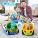Remote Control Dinosaur Car Toys for Toddler Kids - Best Birthday Gifts for Boys Ages 2 3 4 5 Years Old, 2-Pack Toys for Toddlers 18+ Months with Lights and Music