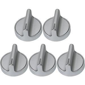 5PCS Cooktop Knob Replacement for Whirlpool Gas Replacement for W10698166 Reinforced Stainless Ring