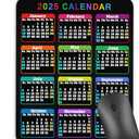 Calendar Mouse pad, 2025 Calendar Color Vertical Edition Natural Rubber Quality Creative Gaming Mouse Pad Rectangle Mouse Personalized Desk Mouse Pad 9.5 inch x 7.9 inch, Pack of 3