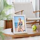 HappyHapi 4x6 Picture Frame Set of 5, White Photo Frames Display Photo 3.5x5 with Mat or 4x6 Without, Gallery Wall Frame Set for Wall or Tabletop Display (White)