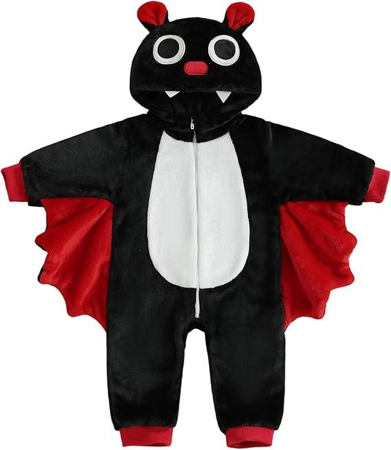 Toddler Baby Halloween Costume Cute Hooded Jumpsuit Zipper Snowsuit Romper Fuzzy Fall Winter Animal Cosplay Outfit, Size: 12-18 Months