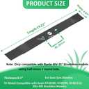 20 Inch Lawn Mower Replacement Blade Compatible with Ryobi 40V Brushless RY40180, RY40190, RY401110 Model Mowers, Replaces AC04020, HalfMoon + Round Center Hole