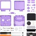IPS Ready Upgraded eXtremeRate Clear Atomic Purple Custom Replacement Housing Shell for Gameboy Advance SP GBA SP  Compatible with Both IPS & Standard LCD  Console & Screen NOT Included