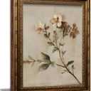 Wildflower Wall Art, Vintage Gold Framed Botanical Canvas, 16 x 24 in