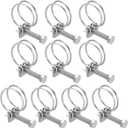 PATIKIL 24-28mm Adjustable Double Wire Hose Clamp, 10 Pcs 304 Stainless Steel Wire Hose Clips Pipe Tube Clamps for Dust Collection Rubber PVC Pool Pump Hose
