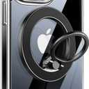 Fashionable Magnetic Phone Ring Holder for Magsafe, Magnet Finger Ring Grip Stand, Compatible with PopS0ckets MagSafe Accessories for Women iPhone 16 e, 15,14, 13, 12 11 Pro/Max/Plus, Black