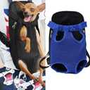 Pet Carrier Backpack, Adjustable Pet Cat Dog Carrier Backpack Travel Bag, Legs Out,Dog Carrier for Hiking Camping Travel, Sling Bag for Small Medium Dog Cat (Blue, Large (6.5-9LBS))