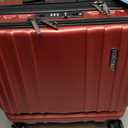 TydeCkare 16" Carry on Luggage with 2 Laptop Compartments, Lightweight Hardshell ABS+PC Suitcase with Dual Control TSA Lock, with YKK Zipper, 4 Spinner Silent Wheels, for Business Travel, Wine Red