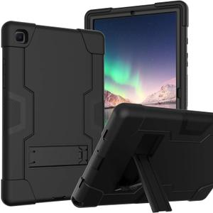 Tablet Case for Samsung Galaxy Tab A7 10.4 Case 2022&2020, Heavy Duty Hard PC Soft Silicone Kickstand High Impact Protective Case for Galaxy Tab A7 10.4 inch 2020&2022 (SM-T500/T505/T507/T509) (Black)
