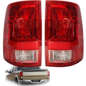 Muooam 2 Pcs LH+RH Tail Light Assembly Replacement for R-A-M 2009-2018 Red Tail Light