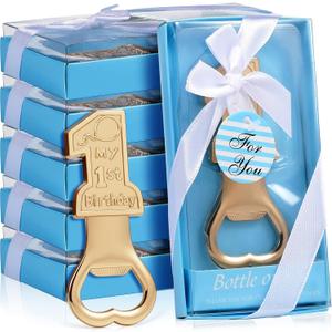 30 Pack My 1st Birthday Party Favor Supplies Present for Guest 1 Bottle Opener First Anniversary Decoration Souvenirs Souvenir Return Gift for Boy or Girl (Blue)