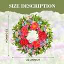 Summer Wreath for Front Door 24 Inch, Summer Wreaths with Large Peony for Home Spring Decor Easter Indoor Outdoor Wall Festival Wedding Celebrations