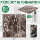 12" x 12" Peel and Stick Floor Tiles Waterproof, Polish Taupe Marble Self Adhesive Vinyl Flooring for Bathroom, Kitchen, Living Room, RV, Vinyl Floor Tiles Cover 10 Sq.Ft, 10-Pack, Glossy Brown