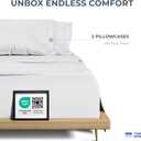 THREAD SPREAD 100% Egyptian Cotton Pillow Cases Standard/Queen Size Set of 2 - Luxury 1500 Thread Count Sateen White Pillow Cases, Silky Soft Cotton Pillowcases Fits Standard & Queen Size Pillows