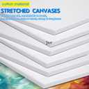 Sherr 6 Pcs 30 x 20 Inch Large Canvas for Painting Cotton Stretched Canvas Blank White Canvases Triple Primed Painting Profile Blank Canvases for Watercolor Acrylics Oil Painting