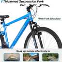 HILAND 26 27 Inch Mountain Bike, Mens Womens MTB with 18 Speeds, High-Tensile Steel Frame, V Brake, Hardtail Bicycle for Adults