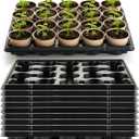 RooTrimmer 20 Cell Plant Trays for Carrying 3 inch Round Nursery Pots, Sturdy Plastic Trays Suitable for Holding 200 pcs Peat Pots (10 Packs) (Black)