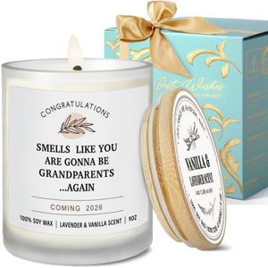 Pregnancy Announcement Gifts for Grandparents, You're Going to Be Grandparents Again Baby Announcement, Baby Announcements Lavender Vanilla Scented Candle 9OZ