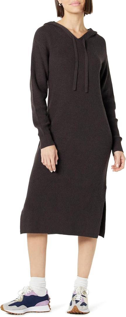 The Drop Women's Claudia Cuddle Hoodie Midi Dress, Chocolate, Small The Drop Women's Claudia Cuddle Hoodie Midi Dress, Chocolate, Small