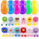 12 PCS PreFilled Easter Eggs with Plush Toys Keychain Decoration Stuffed Toy Great for Kids Boys Girls Easter Basket Stuffers Party Favors Easter Egg Fillers Hunt for Easter Egg Hunt Prizes