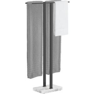 KES Standing Towel Rack, 37" H (Equal Height) Towel Rack Stand with Marble Base, Free Standing Towel Racks for Bathroom Floor, 18/8 Stainless Steel Matte Black, BTH229-BK