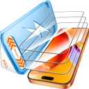 Mkeke for iPhone 17 Pro Max Screen Protector 3 Pack [9H+ Tempered Glass] [Military-Grade Drop Protection] [Easy Installation] Shockproof Full Edge Coverage 6.9 Inch 2025