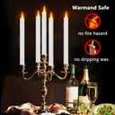 10" Flameless Taper Candles with Remote, 6 Pcs White Electric Led candlesticks, PlasticTall Taper Candles Battery Operated with Flickering Flame for Halloween Christmas Wedding Home Dcor