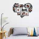 HELLO LAURA-Picture Frame Collage Large Wall Hanging Photo Frames Elegant Heart Collage Frame Gifts for Family Friends 4x6 inch Home Wall Decor Gallery Display (Black -Heart Shape)