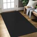 KOZYFLY Rugs for Entryway 3x5 ft Washable Area Rug Non Slip Rubber Backed Entry Rug Woven Indoor Door Mat Cotton Kitchen Rugs Floor Carpet for Entryway, Foyer, Backdoor, Black/Dark Grey
