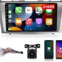 [2G+64G] 9 inches Car Radio for Toyota Camry 2007 2008 2009 2010 2011, Android 13 Touch Screen Car Stereo, Carplay/Android Auto/1080P/Hi-Fi Audio/Bluetooth + AHD Backup Camera