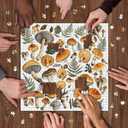 Vintage Mushroom Puzzle 1000 Pieces, PICKFORU Retro Plant Puzzles for Adults Leaves, Hard Unique Nature Art Theme as Home Decor